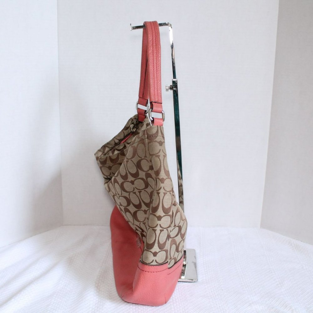 Coach Park Signature Hobo Canvas w Pink Leather - Picture 9 of 13